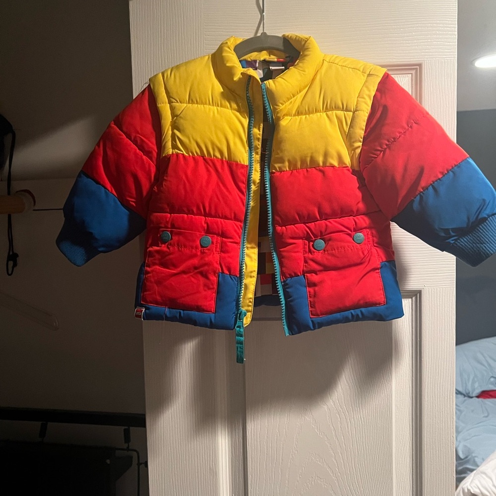 Lego Kids Puffer Jacket - Red, Yellow, and Blue